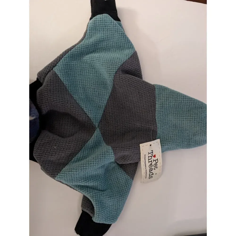 Pet Threads Dog Sweatshirts Set Of 2 Fleece Hooded Pullover Coats Size 12 Plaid